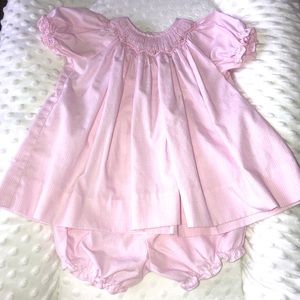 Petit Ami Checkered Smocked Bishop Dress 0-3M